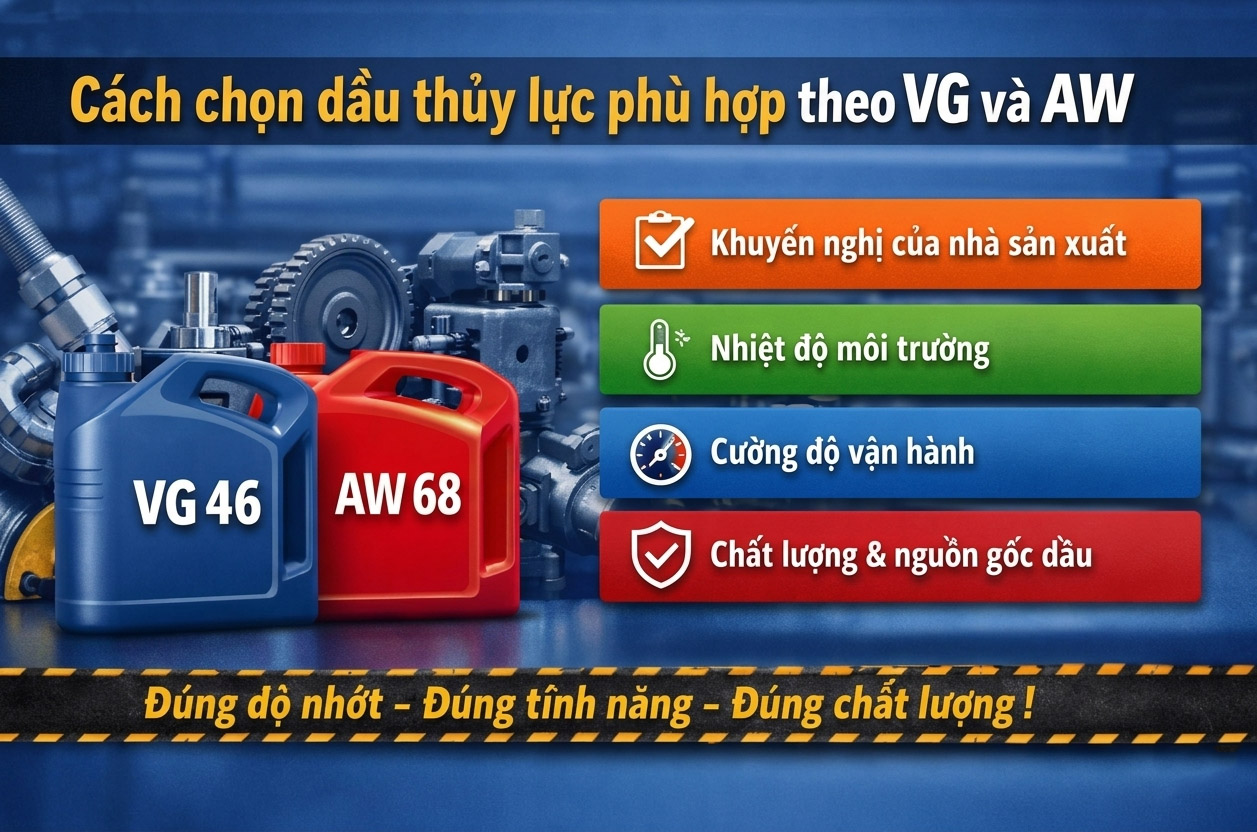 Cách chọn dầu thủy lực phù hợp theo VG và AW