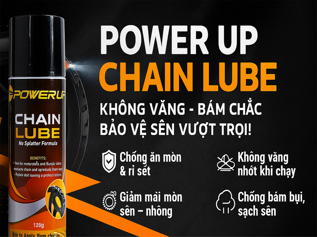 Chai Xịt Bôi Trơn Sên Xe Power Up Chain Lube 120g