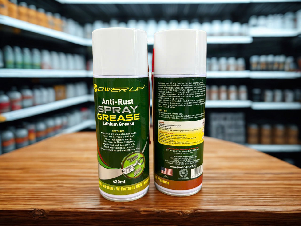 Mỡ xịt chịu nhiệt chống rỉ POWER UP Lithium Grease 420ml