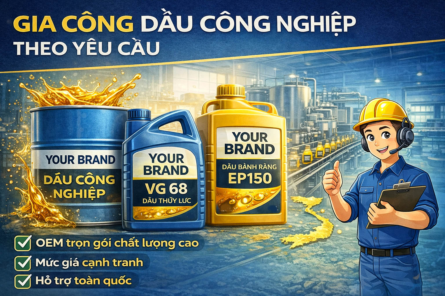 Gia Công Dầu Công Nghiệp Theo Yêu Cầu
