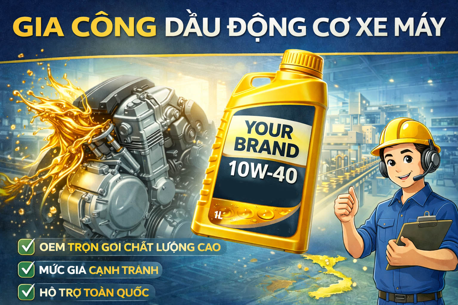 Gia công dầu động cơ xe máy