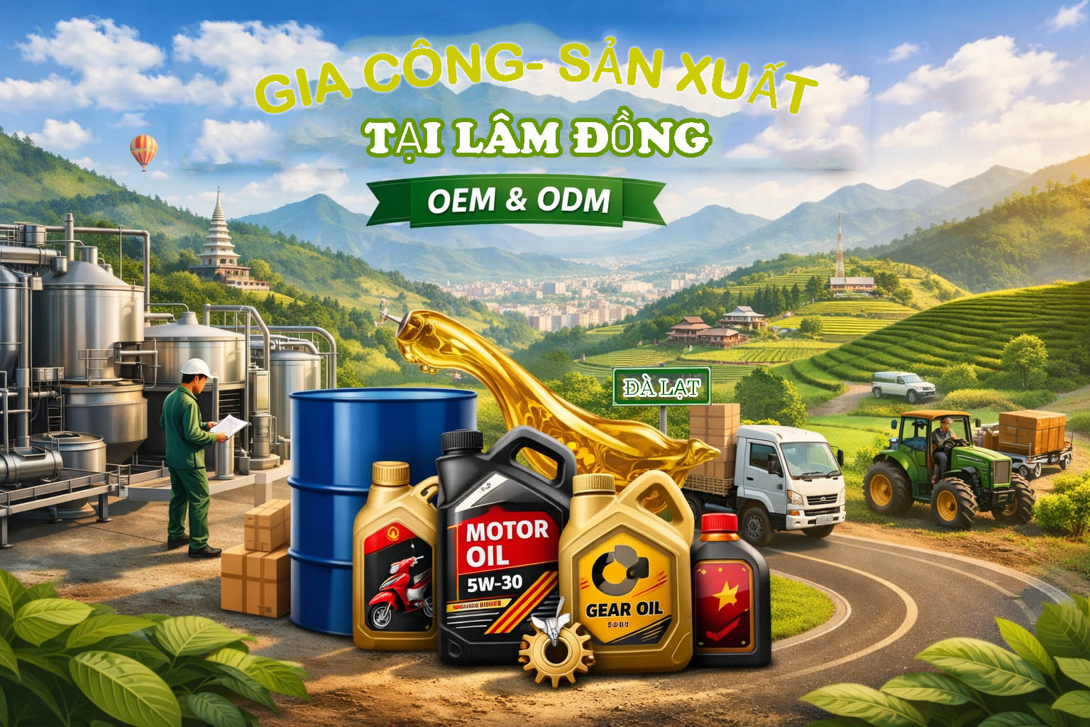 Gia Công – Sản Xuất Dầu Nhớt Tại Lâm Đồng
