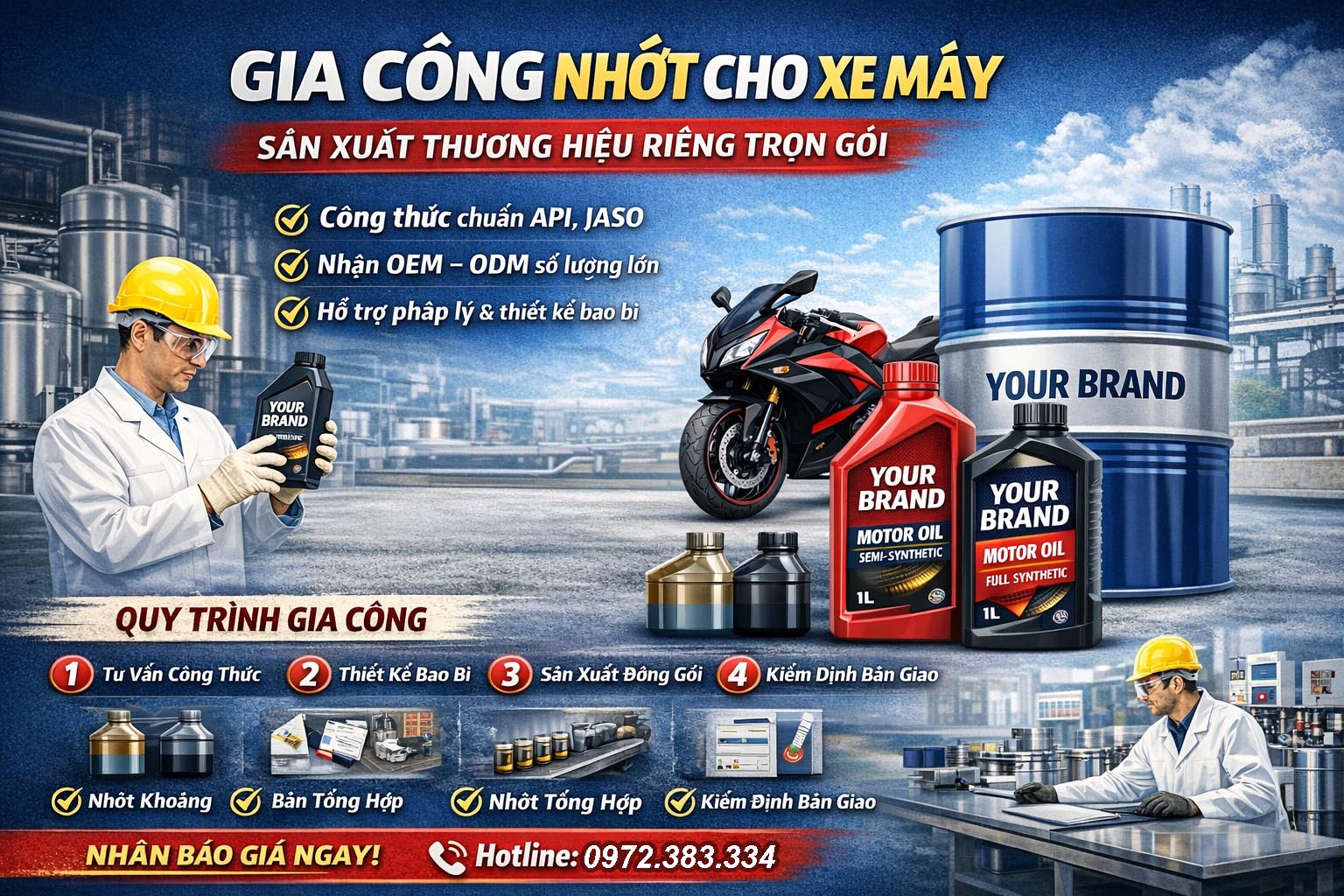 gia công nhớt cho xe máy