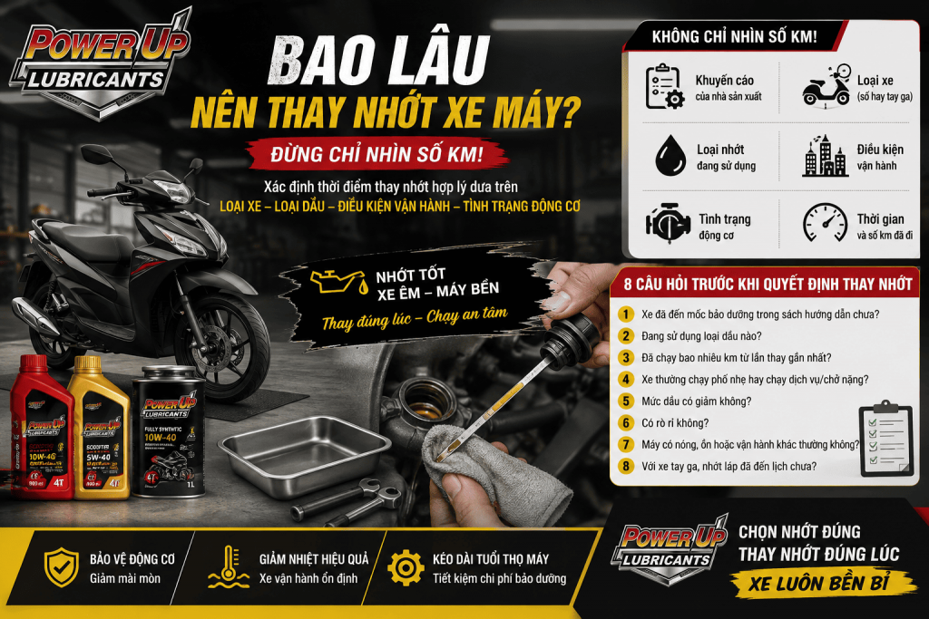 Bao lâu nên thay nhớt xe máy và các yếu tố cần kiểm tra